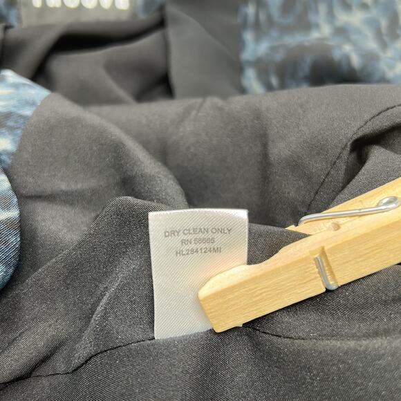 Trouve Women's Blue & Black Print Lined Open Front Blazer Jacket Size Small - Picture 13 of 14